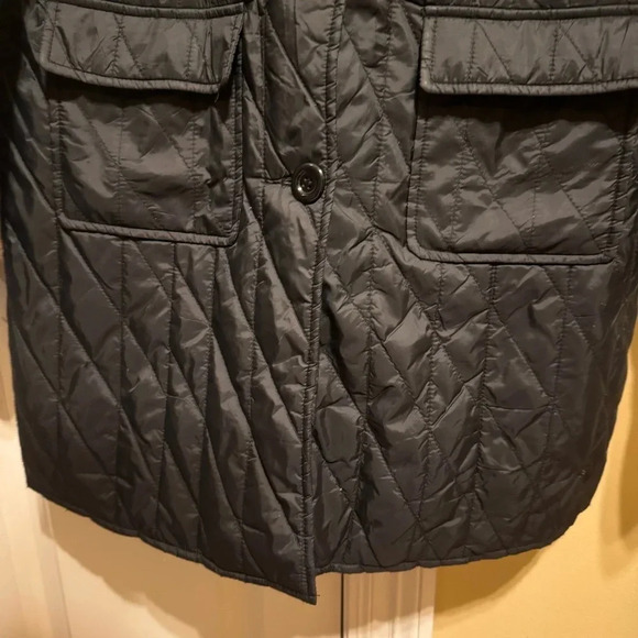 Mythology Women’s Black Quilted Button Up Jacket With Collar Size Large - Picture 4 of 12